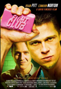 Fight Club movie poster showing split personality concept with soap imagery Fight Club 1999