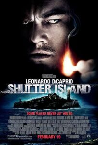 Shutter Island movie poster showing detective investigating asylum with psychological elements Shutter island