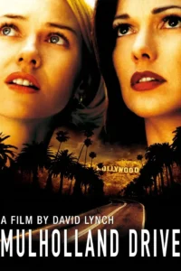 Mulholland Drive movie poster showing dreamlike Hollywood imagery with two women Mulholland Drive