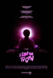 I Saw the TV Glow movie poster showing eerie television glow in dark setting
